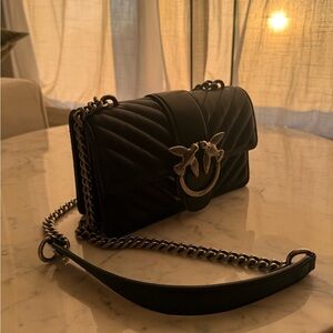 Pinko Leather Chain Shoulder Bag